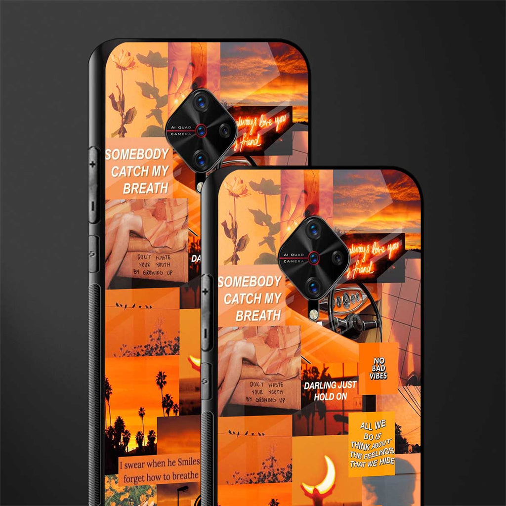 orange aesthetic glass case for vivo s1 pro image-2