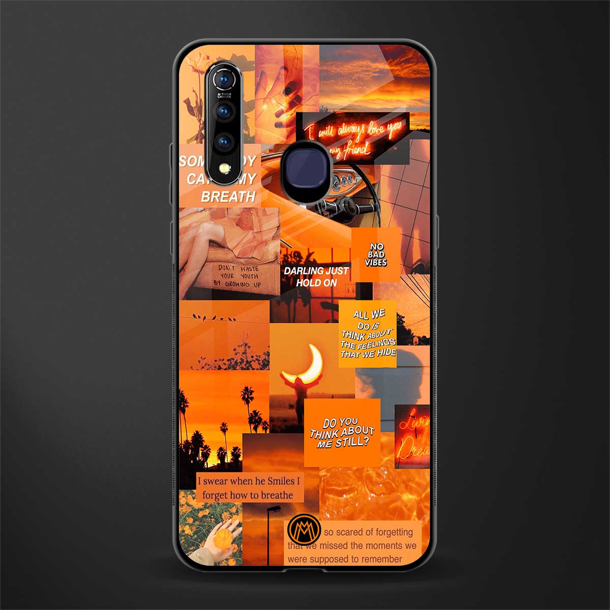 orange aesthetic glass case for vivo z1 pro image