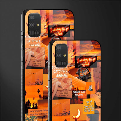 orange aesthetic glass case for samsung galaxy a51 image-2