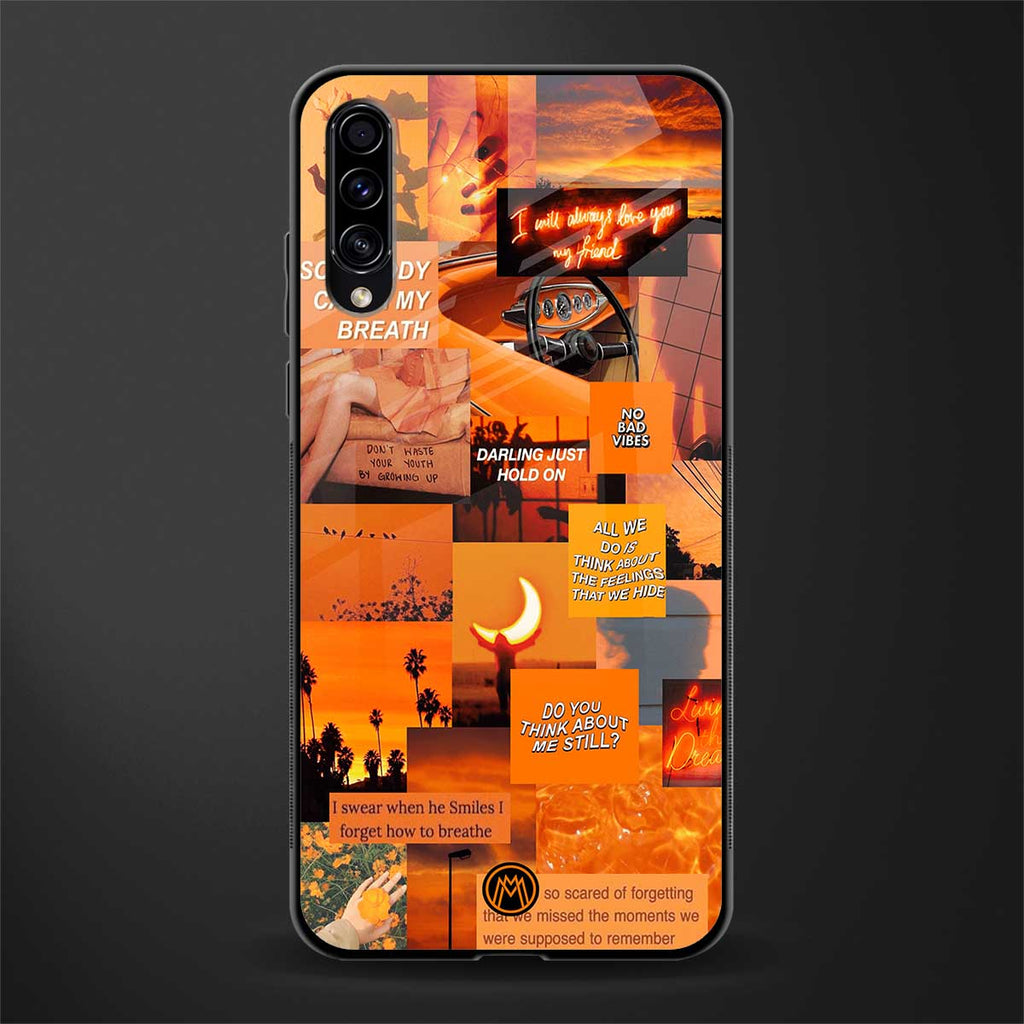 orange aesthetic glass case for samsung galaxy a50 image