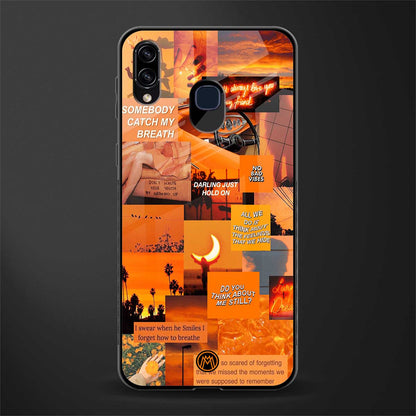 orange aesthetic glass case for samsung galaxy a20 image