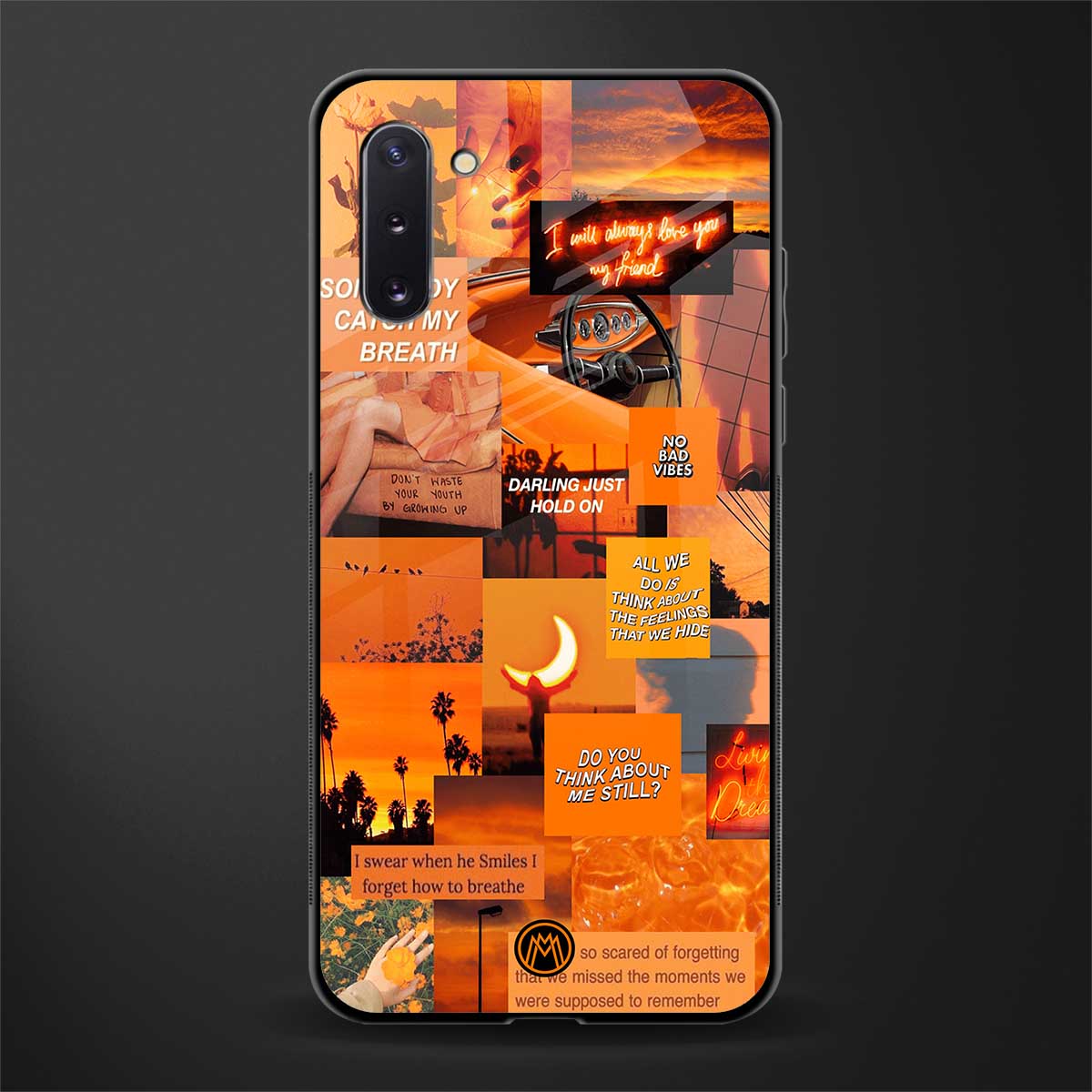 orange aesthetic glass case for samsung galaxy note 10 image