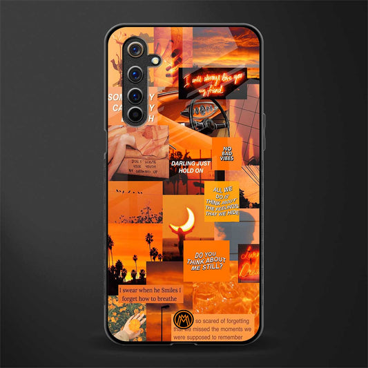orange aesthetic glass case for realme 6i image