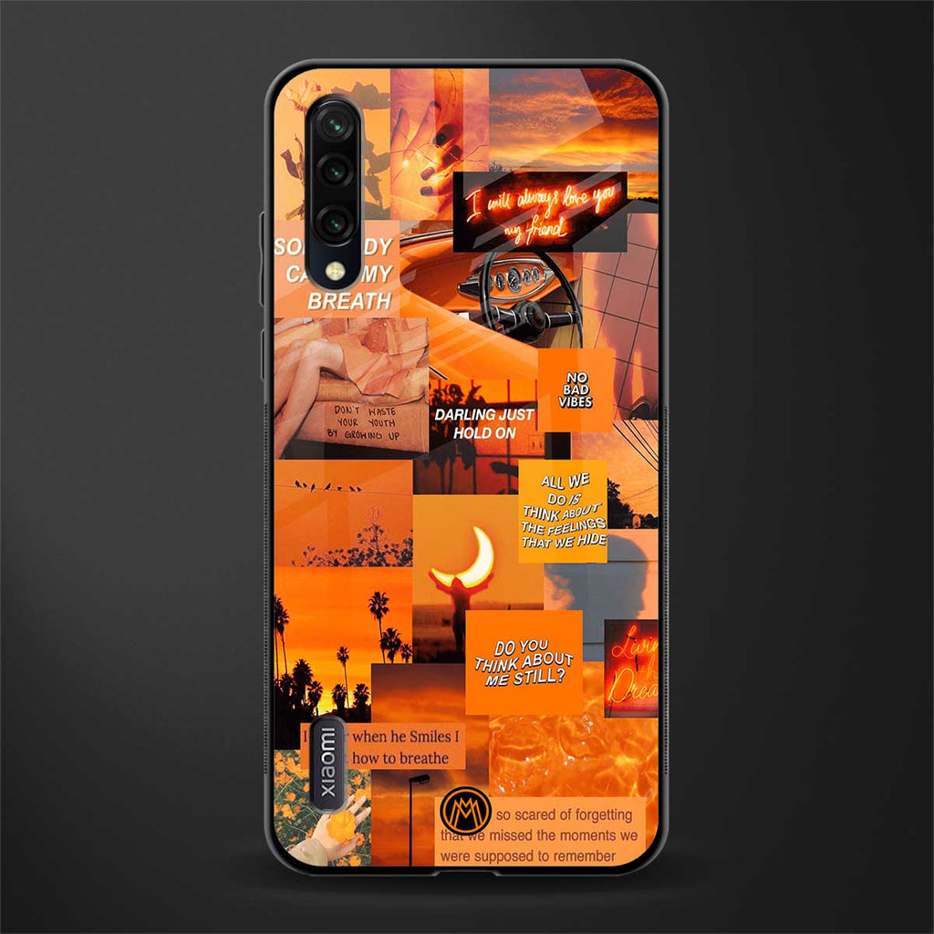orange aesthetic glass case for mi a3 redmi a3 image