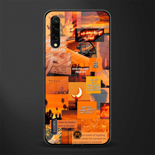 orange aesthetic glass case for mi a3 redmi a3 image