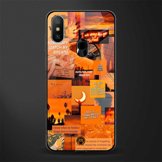 orange aesthetic glass case for redmi 6 pro image