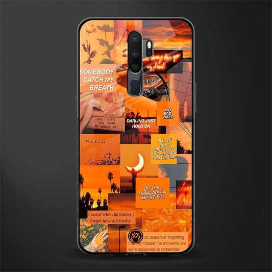 orange aesthetic glass case for oppo a5 2020 image