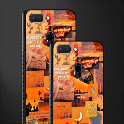 orange aesthetic glass case for realme 2 image-2
