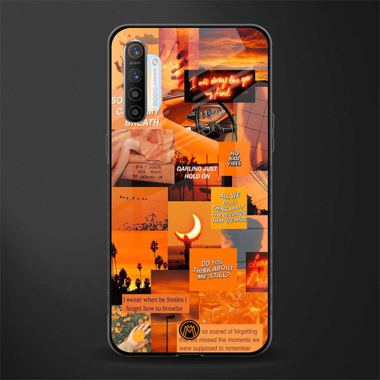 orange aesthetic glass case for realme xt image