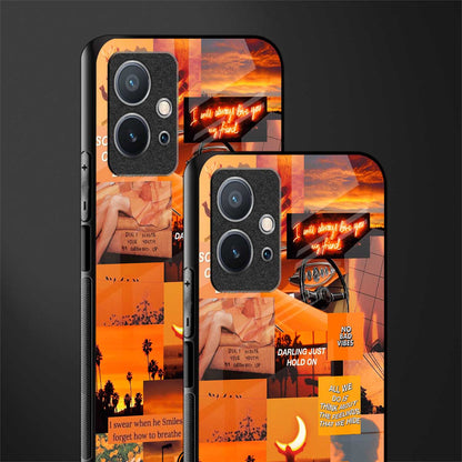 orange aesthetic glass case for vivo t1 5g image-2