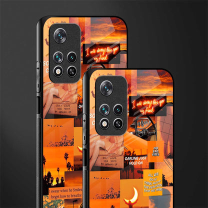 orange aesthetic glass case for poco m4 pro 5g image-2