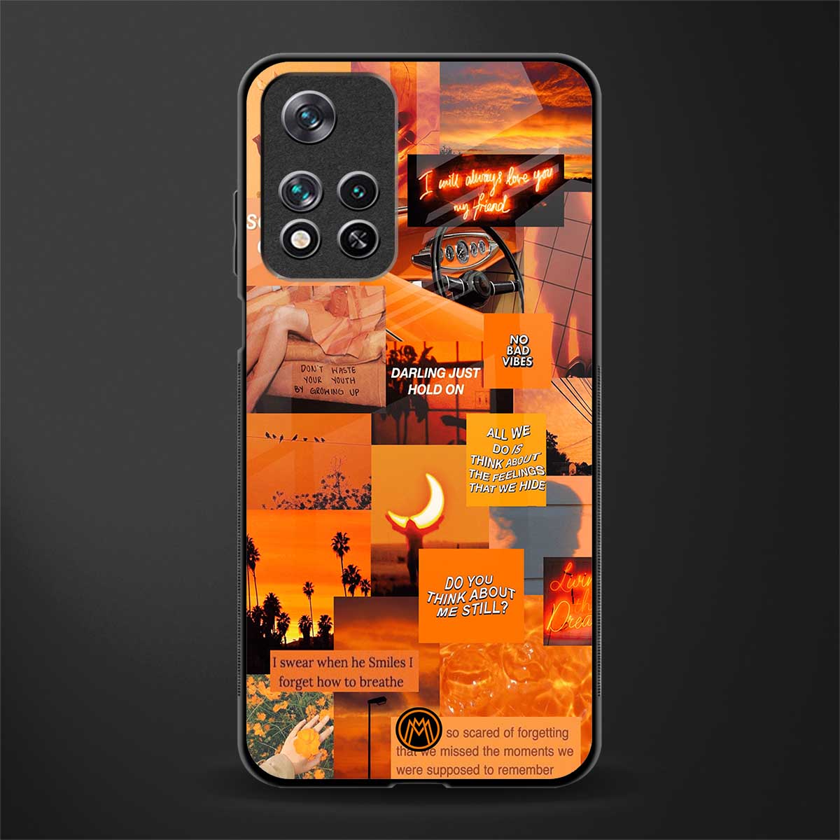 orange aesthetic glass case for xiaomi 11i 5g image