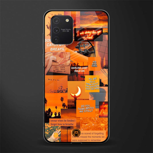 orange aesthetic glass case for samsung galaxy a91 image