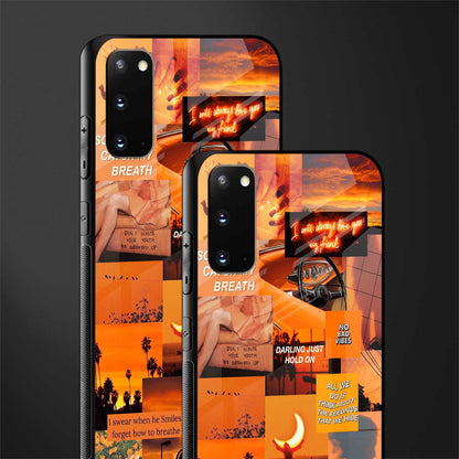 orange aesthetic glass case for samsung galaxy s20 image-2