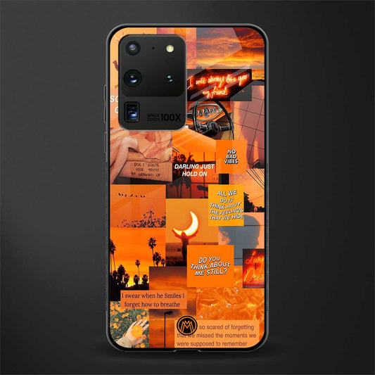 orange aesthetic glass case for samsung galaxy s20 ultra image