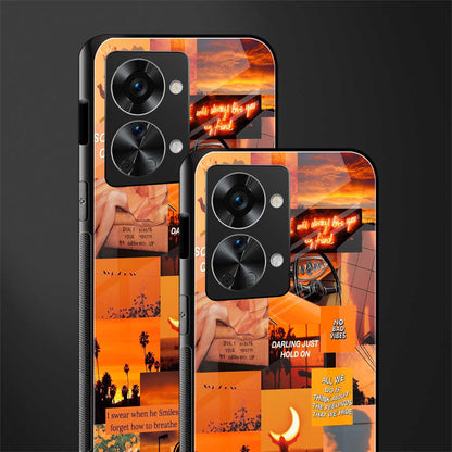 orange aesthetic glass case for phone case | glass case for oneplus nord 2t 5g