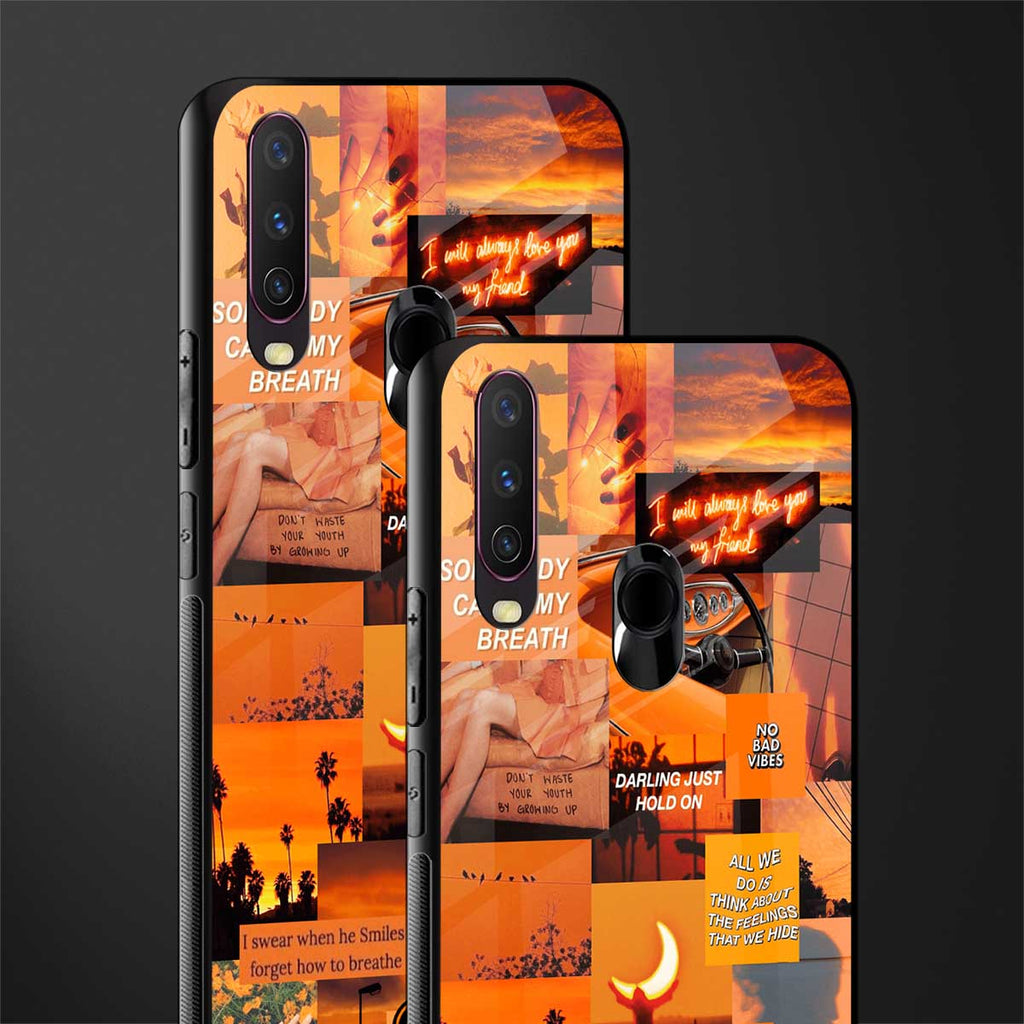 orange aesthetic glass case for vivo y12 image-2