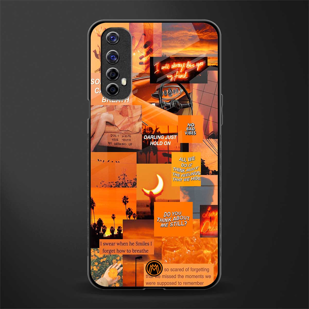 orange aesthetic glass case for realme narzo 20 pro image