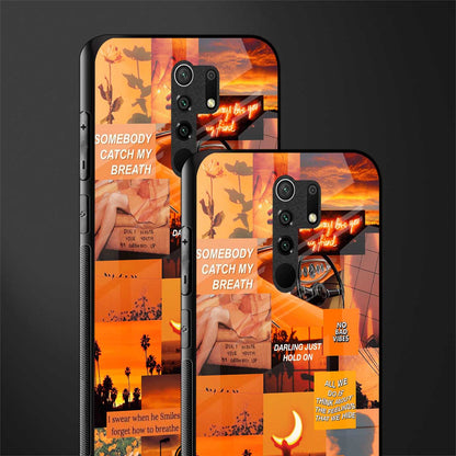 orange aesthetic glass case for redmi 9 prime image-2