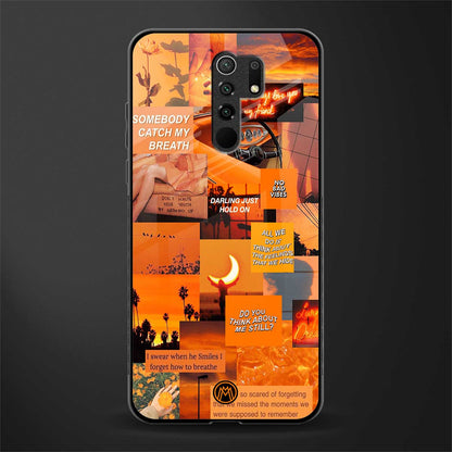 orange aesthetic glass case for redmi 9 prime image