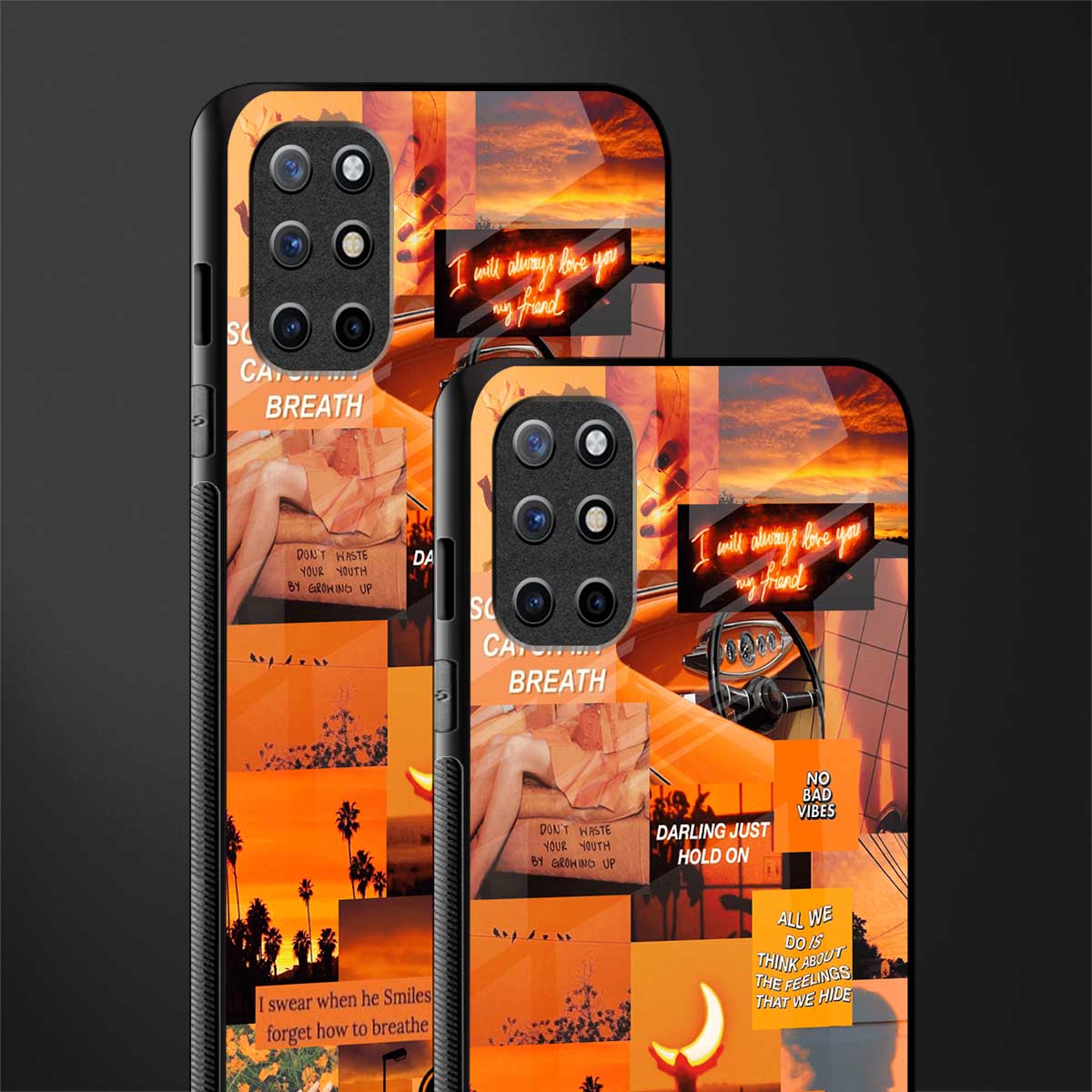 orange aesthetic glass case for oneplus 8t image-2