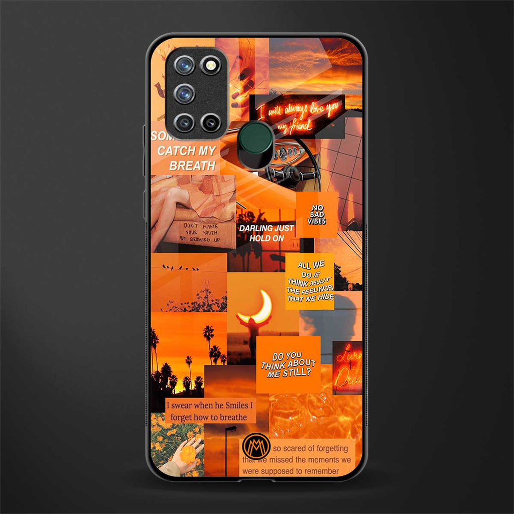 orange aesthetic glass case for realme 7i image