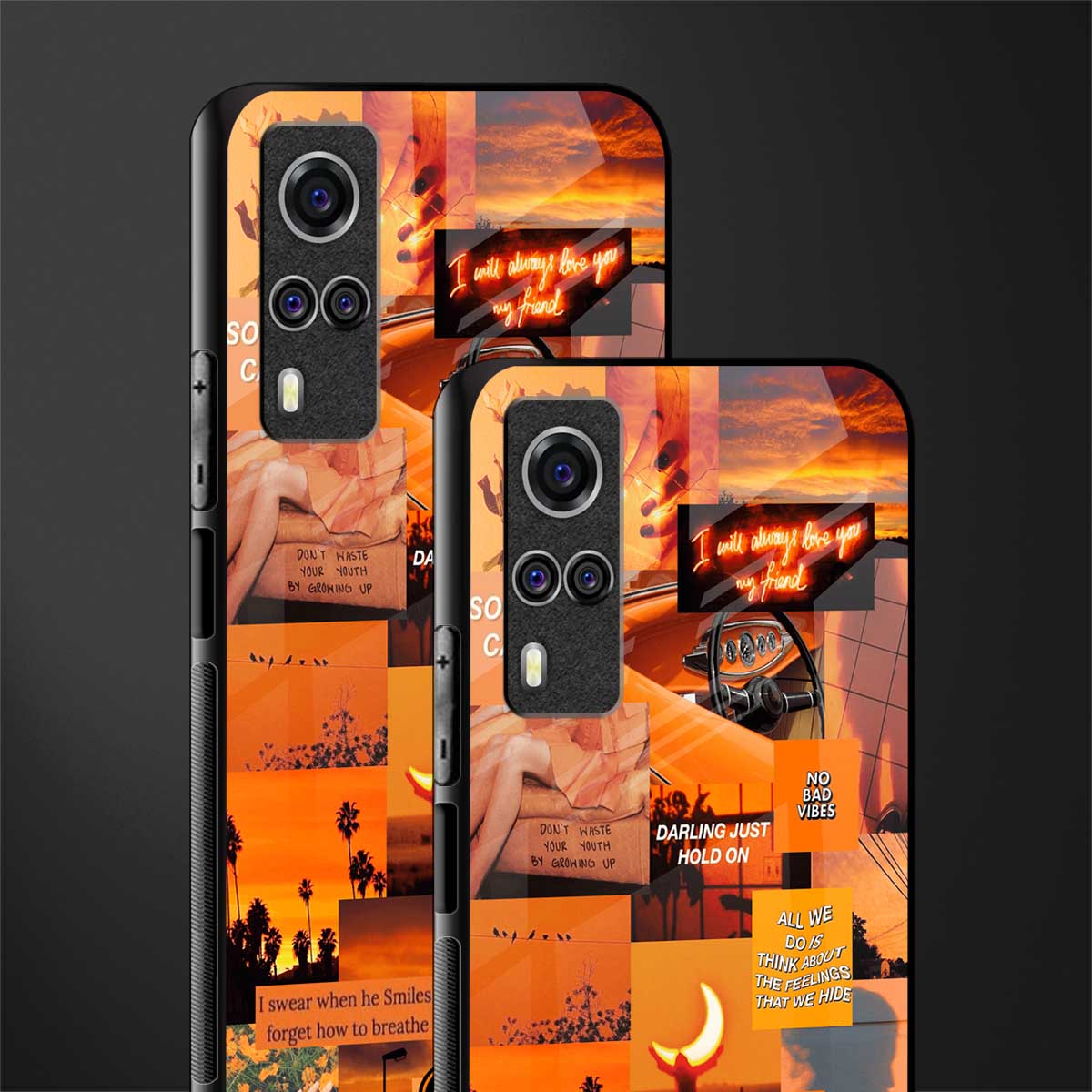 orange aesthetic glass case for vivo y31 image-2