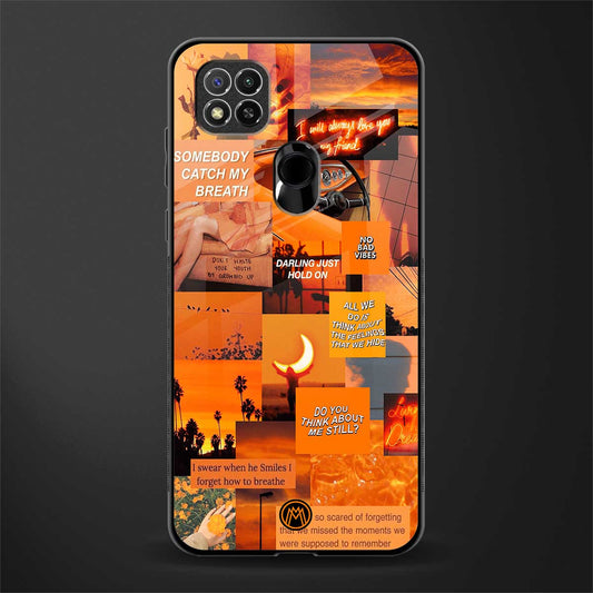 orange aesthetic glass case for redmi 9 image