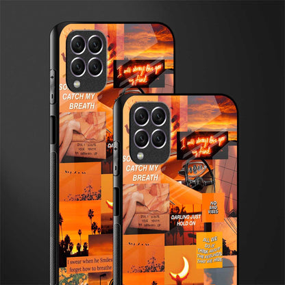 orange aesthetic glass case for samsung galaxy f62 image-2