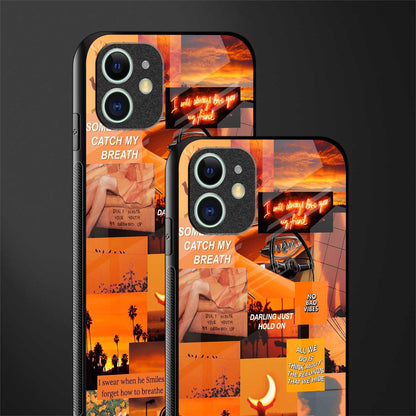 orange aesthetic glass case for iphone 12 image-2