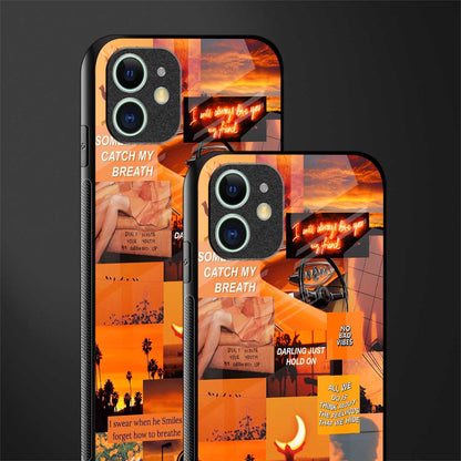 orange aesthetic glass case for iphone 12 mini image-2
