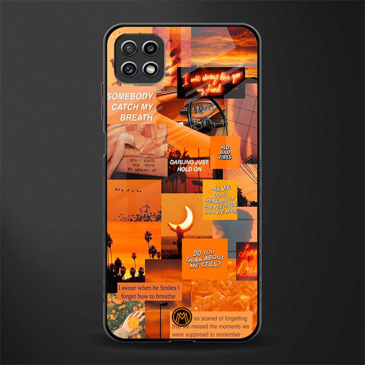 orange aesthetic glass case for samsung galaxy a22 5g image