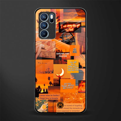orange aesthetic glass case for oppo reno6 5g image