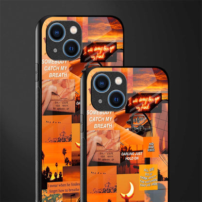 orange aesthetic glass case for iphone 13 image-2