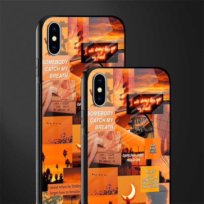 orange aesthetic glass case for iphone xs max image-2
