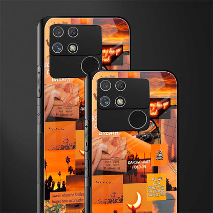 orange aesthetic back phone cover | glass case for realme narzo 50a