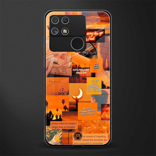 orange aesthetic back phone cover | glass case for realme narzo 50a