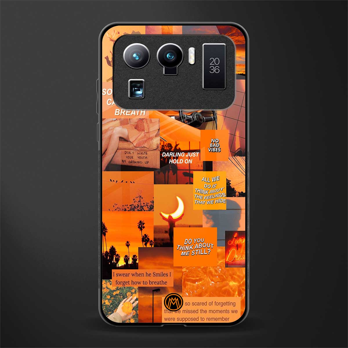 orange aesthetic glass case for mi 11 ultra 5g image