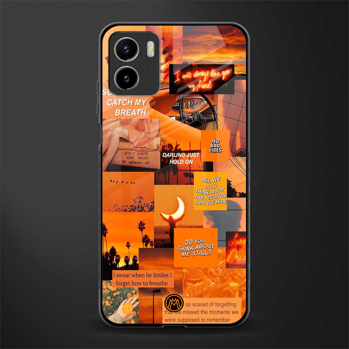 orange aesthetic glass case for vivo y15s image