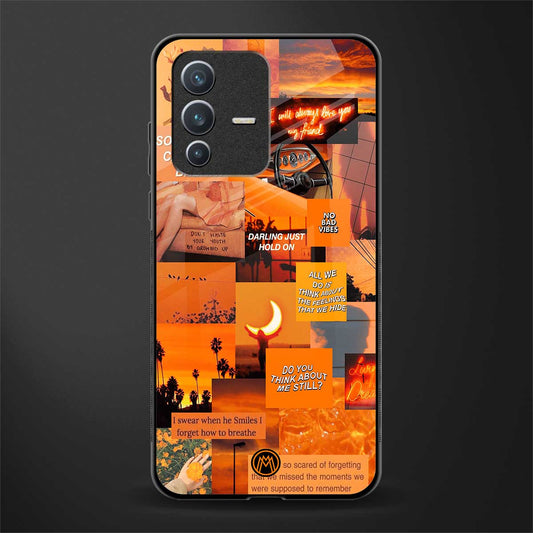 orange aesthetic glass case for vivo v23 5g image
