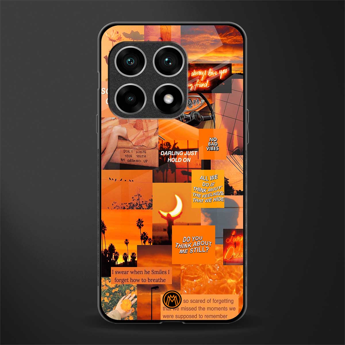 orange aesthetic glass case for oneplus 10 pro 5g image