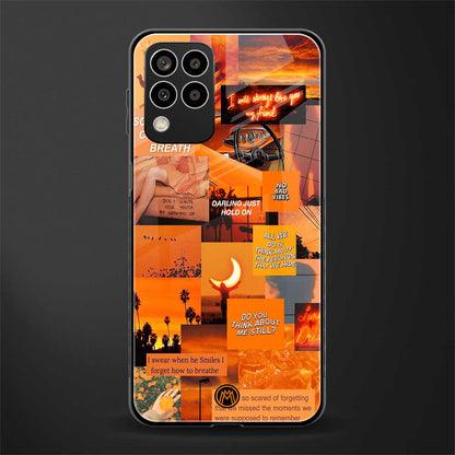 orange aesthetic back phone cover | glass case for samsung galaxy m33 5g