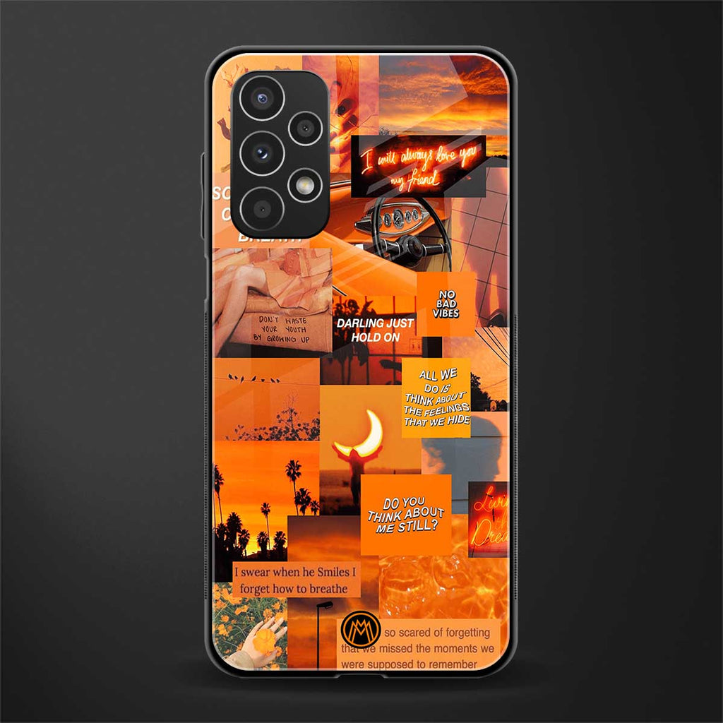 orange aesthetic back phone cover | glass case for samsung galaxy a13 4g