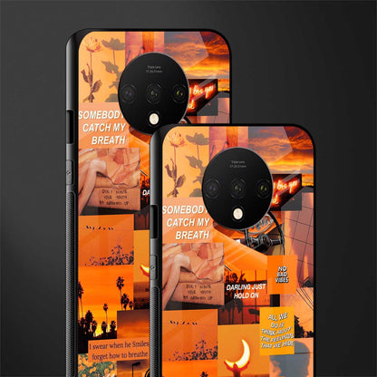 orange aesthetic glass case for oneplus 7t image-2