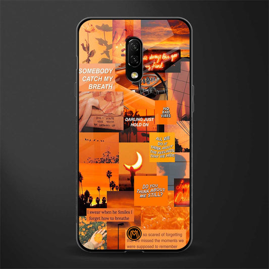 orange aesthetic glass case for oneplus 7 image