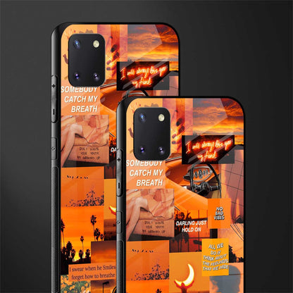orange aesthetic glass case for samsung a81 image-2
