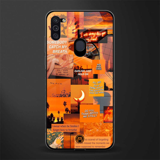 orange aesthetic glass case for samsung galaxy m11 image