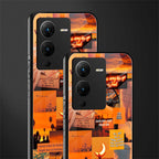 orange aesthetic back phone cover | glass case for vivo v25 pro 5g