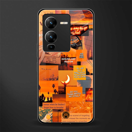 orange aesthetic back phone cover | glass case for vivo v25 pro 5g