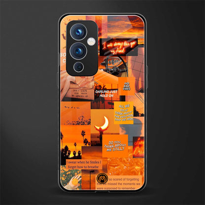 orange aesthetic back phone cover | glass case for oneplus 9